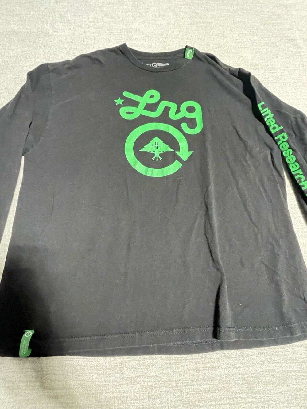 LRG Shirt Men’s 2XL Long Sleeve Black Graphic Print Crew Neck